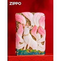 ZIPPO 防风火机九尾狐-镀金花丝镂空夜光珐琅彩 放大镜礼盒*1、打火机*1、防伪码盒*1